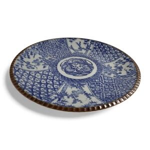 Antique Japanese Igezara‎ 1890-1910 Blue White Transferware 11.75" Charger Plate